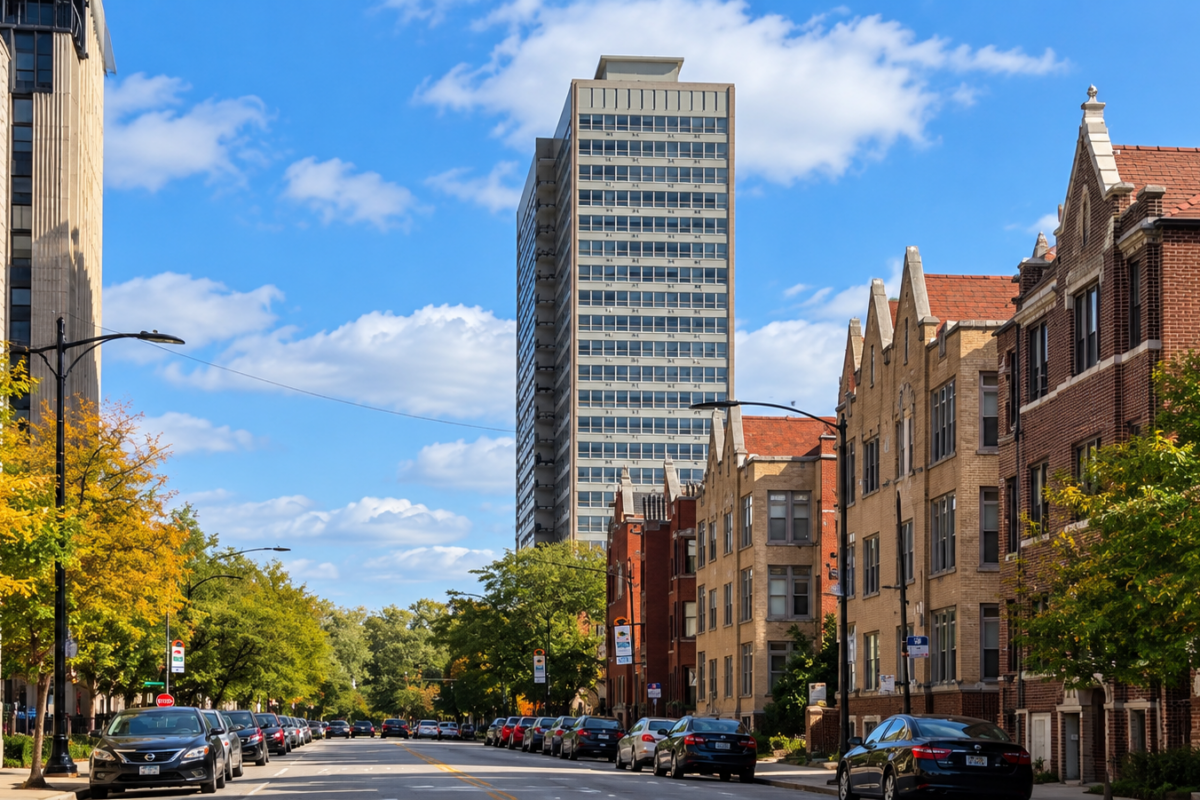 Small Chicago condo building and residential high-rise illustrating different condo ownership options